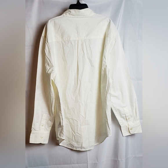 Madewell Men's  Off  White Poplin Easy Long-Sleeve Shirt Relaxed size Large nwt - Picture 7 of 9